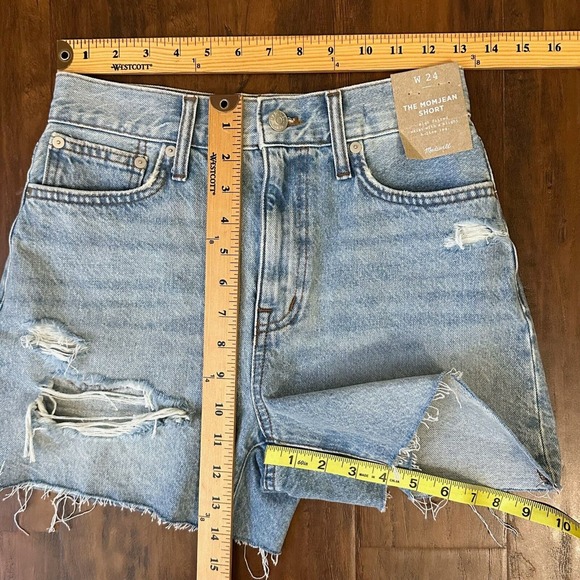 NWT MADEWELL Distressed The Mom Jean Short High-Waisted Cutoff - Picture 12 of 12